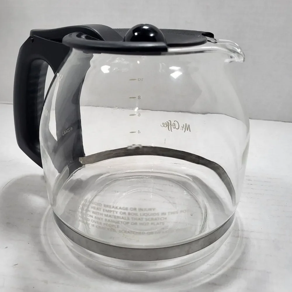 Mr. Coffee 12 Cup Replacement Coffee Pot Carafe Glass Black Top‎ & Water Filter